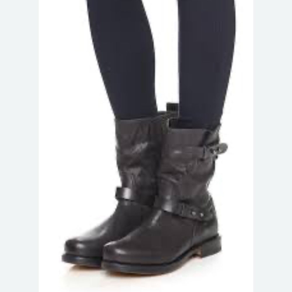 Rag & Bone Black Combat Moto Boots